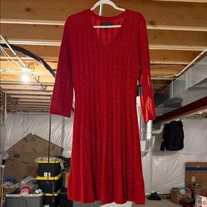 Jessica Howard Red Long Sleeve Dress